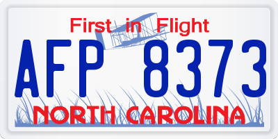 NC license plate AFP8373