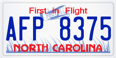 NC license plate AFP8375