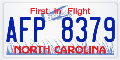 NC license plate AFP8379