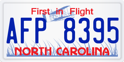 NC license plate AFP8395