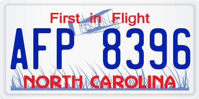 NC license plate AFP8396