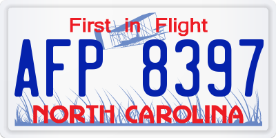 NC license plate AFP8397