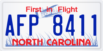 NC license plate AFP8411