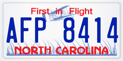 NC license plate AFP8414