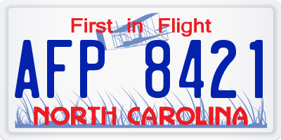 NC license plate AFP8421