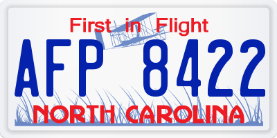 NC license plate AFP8422