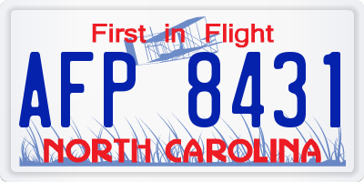 NC license plate AFP8431