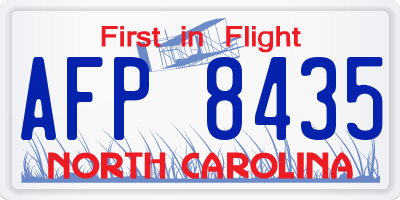 NC license plate AFP8435