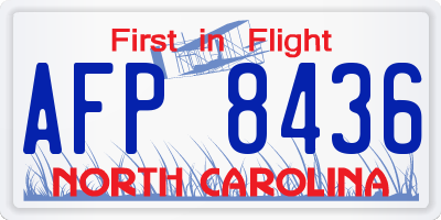 NC license plate AFP8436