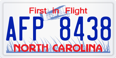 NC license plate AFP8438
