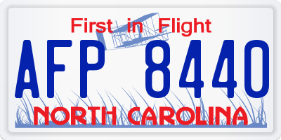 NC license plate AFP8440