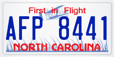 NC license plate AFP8441
