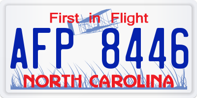 NC license plate AFP8446
