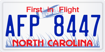 NC license plate AFP8447