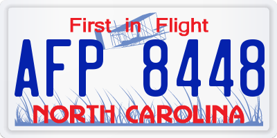 NC license plate AFP8448