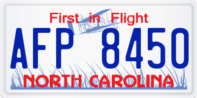 NC license plate AFP8450