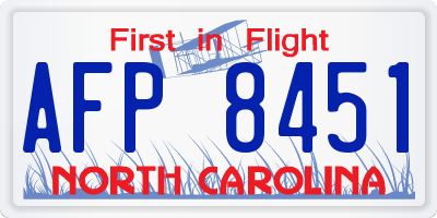 NC license plate AFP8451