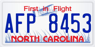 NC license plate AFP8453