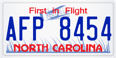 NC license plate AFP8454