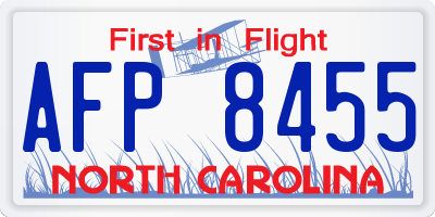 NC license plate AFP8455