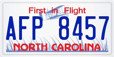 NC license plate AFP8457