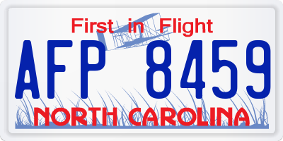 NC license plate AFP8459