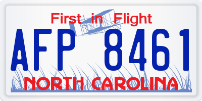 NC license plate AFP8461