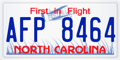 NC license plate AFP8464
