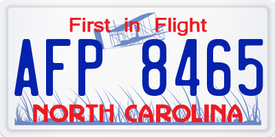 NC license plate AFP8465