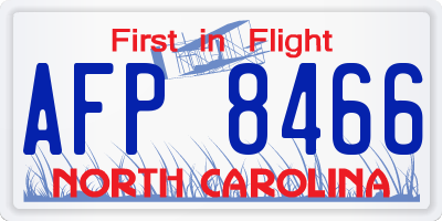 NC license plate AFP8466