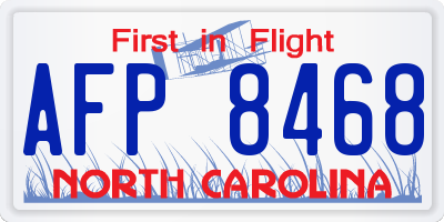 NC license plate AFP8468