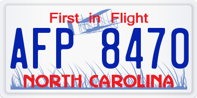 NC license plate AFP8470