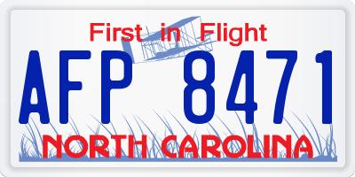 NC license plate AFP8471