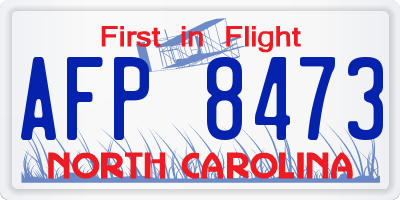 NC license plate AFP8473