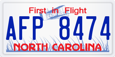 NC license plate AFP8474