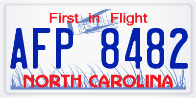 NC license plate AFP8482