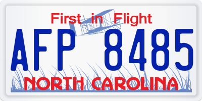 NC license plate AFP8485