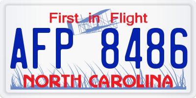 NC license plate AFP8486