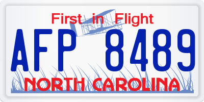NC license plate AFP8489