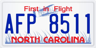 NC license plate AFP8511