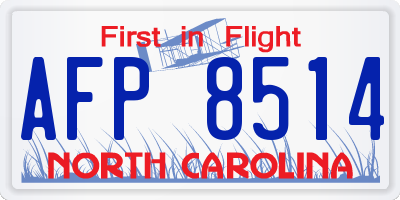 NC license plate AFP8514
