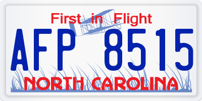 NC license plate AFP8515