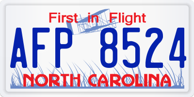 NC license plate AFP8524
