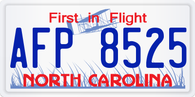 NC license plate AFP8525