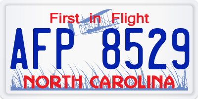 NC license plate AFP8529