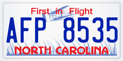 NC license plate AFP8535