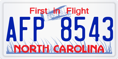 NC license plate AFP8543
