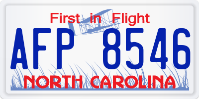 NC license plate AFP8546