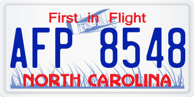 NC license plate AFP8548