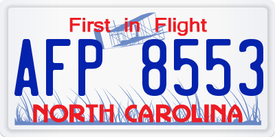 NC license plate AFP8553